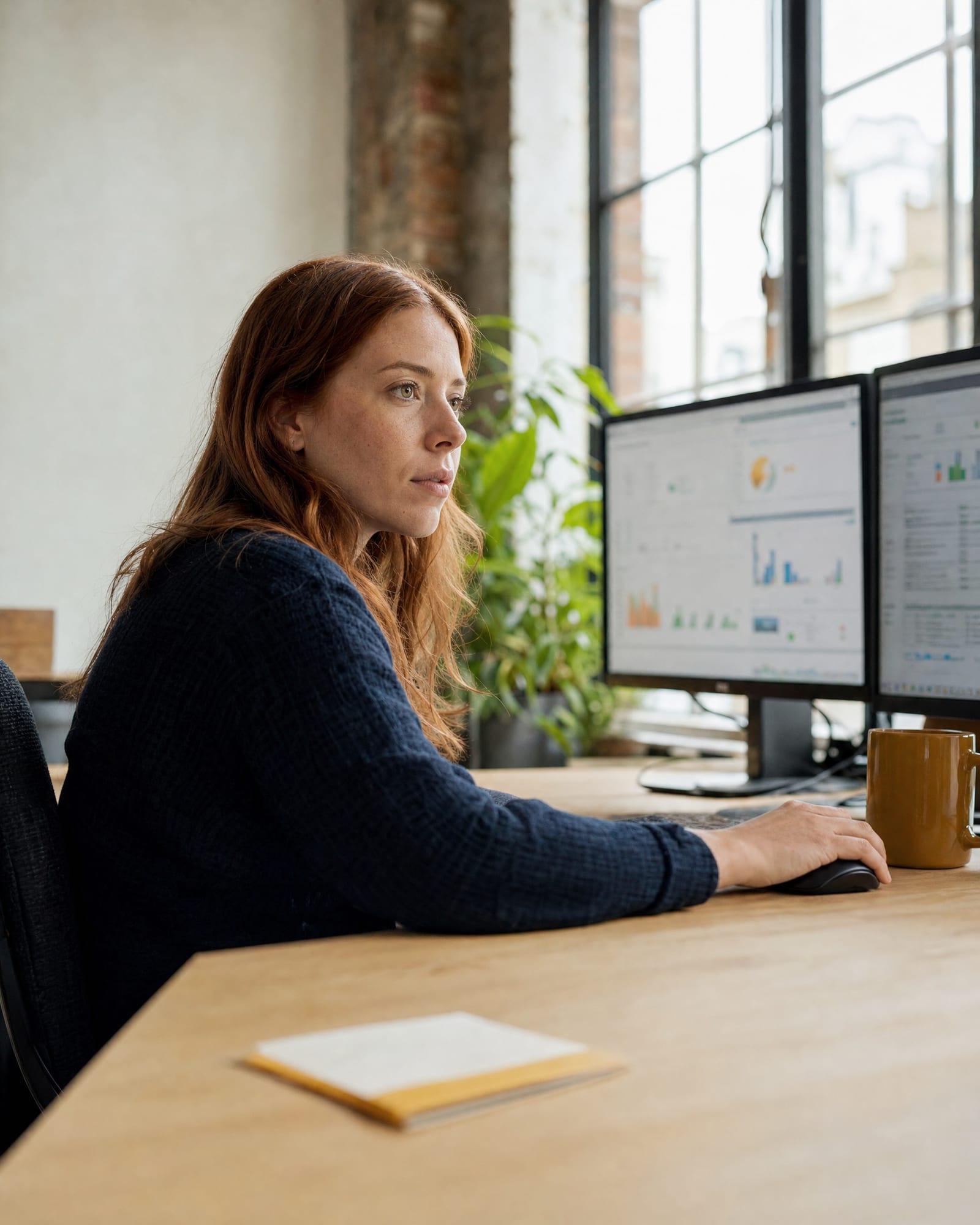 Data engineer working at two monitors