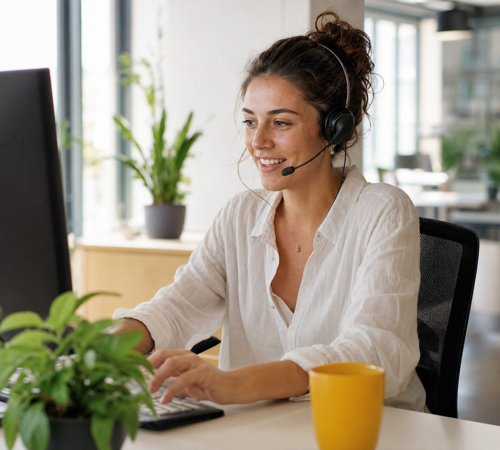 Support specialist answering a question