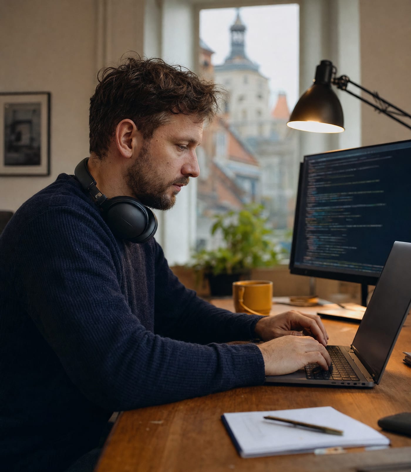 Freelance developer working from home
